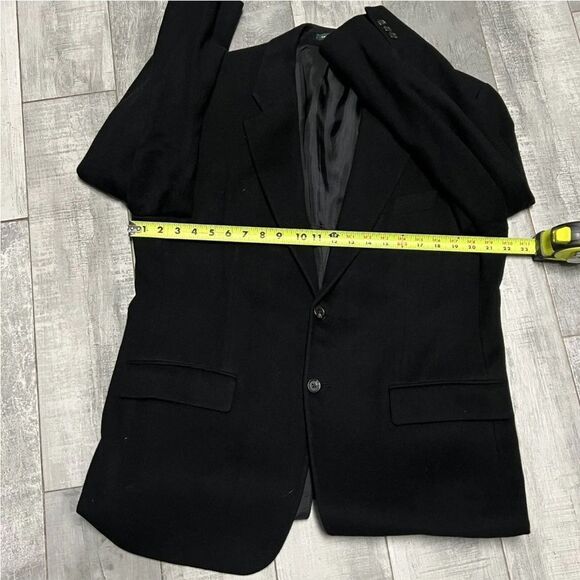 90s Ralph Lauren Camel Hair Black Sport Coat Jacket Blazer Single Breast 40R - Picture 9 of 14